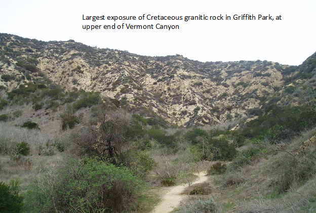 Cretaceous granitic rock in Griffith Park